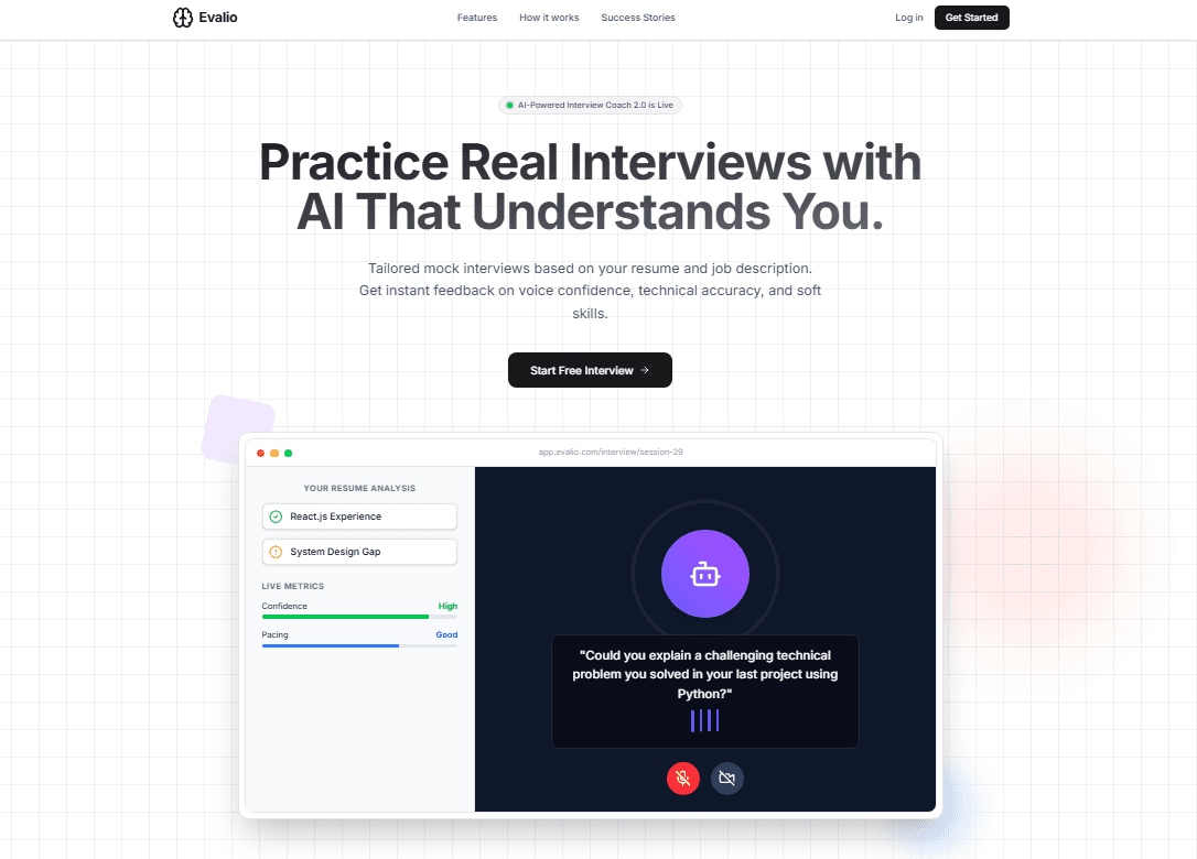 Evalio - Ai Mock Interview Platform